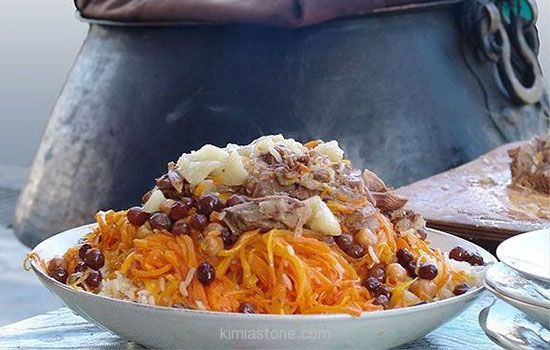 پلوی بخارایی غذای ازبکستانی پلوی بخارایی غذای ازبکستانی